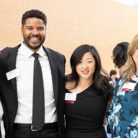 Selma Tucker, Megan Sall, and guests at the reception
